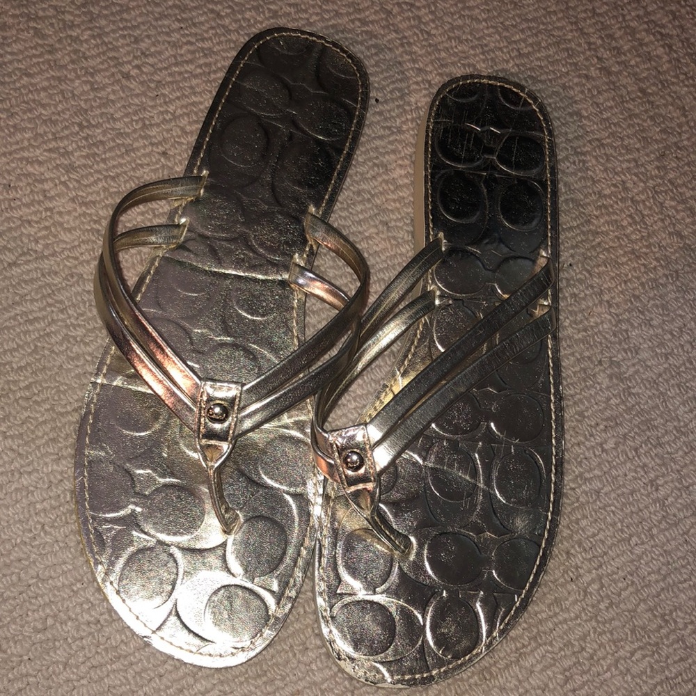 Coach Juney gold sandals size 9